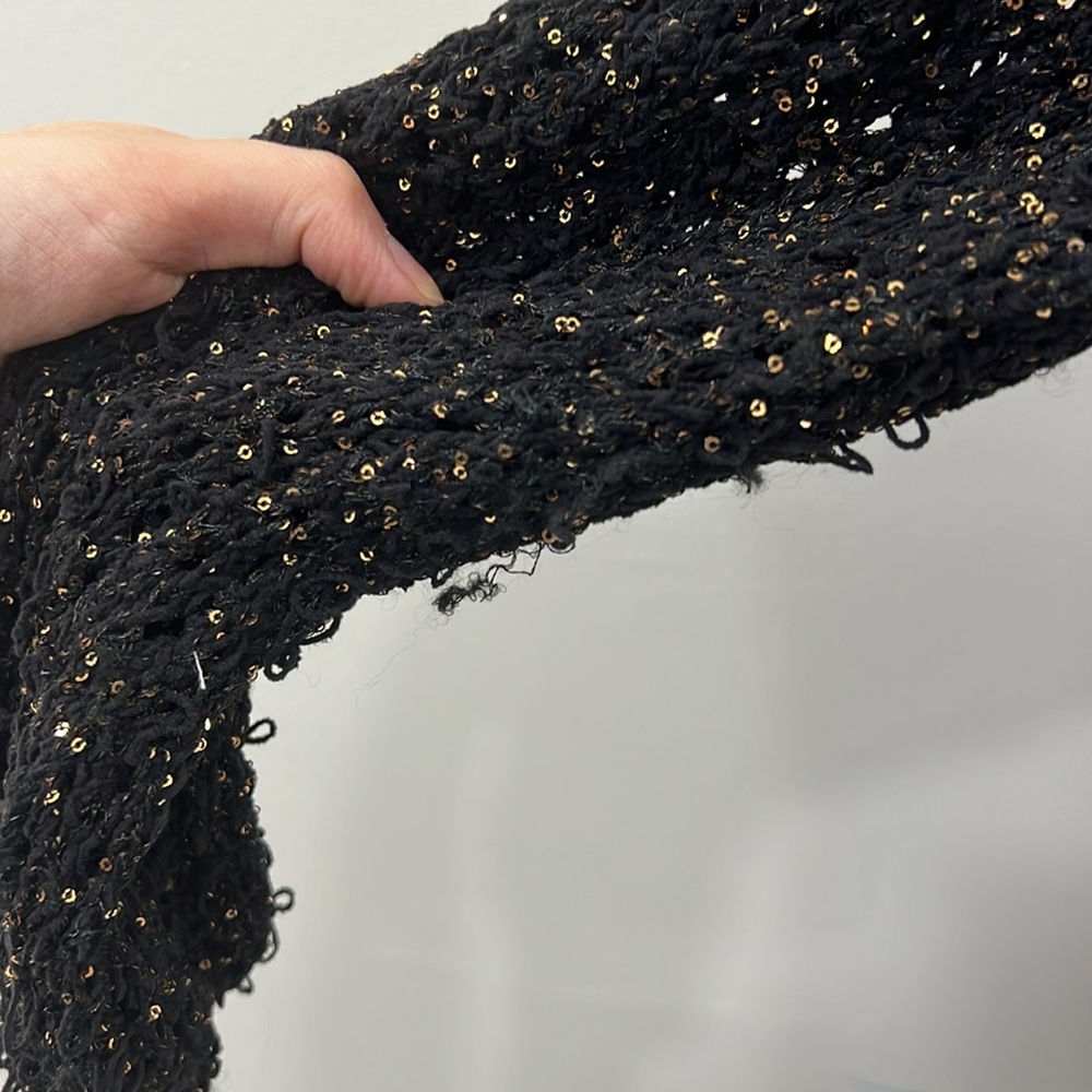 Dodiee GAIA crochet sequin maxi dress in black gold long sleeve - Picture 13 of 15